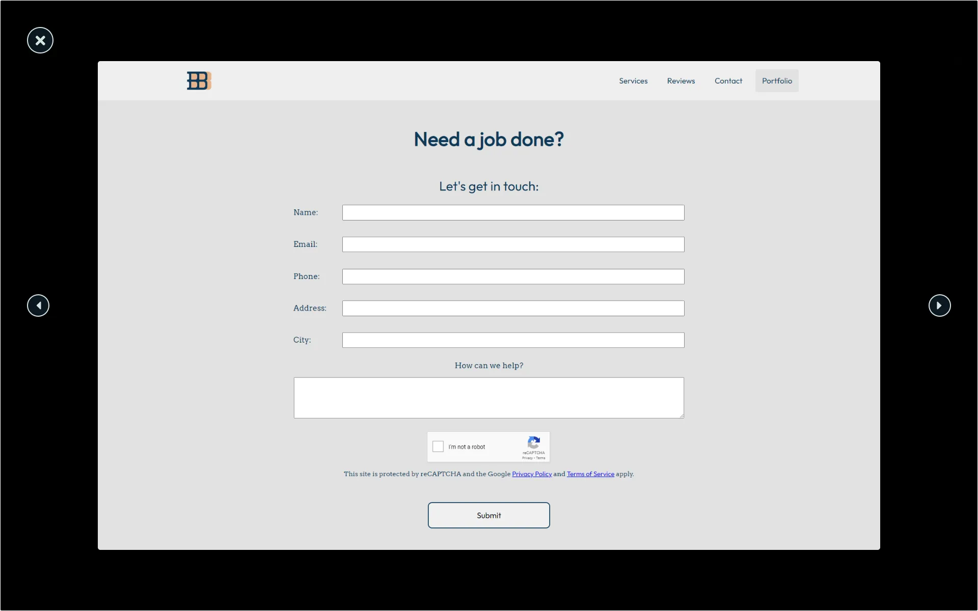 Example of image carousel preview